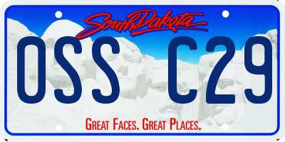 SD license plate 0SSC29