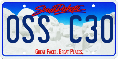 SD license plate 0SSC30