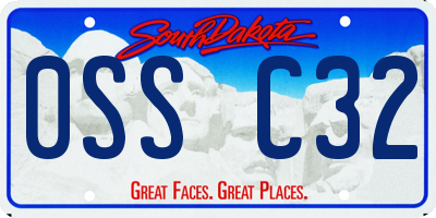 SD license plate 0SSC32