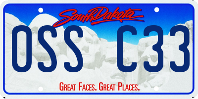 SD license plate 0SSC33