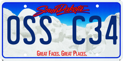 SD license plate 0SSC34