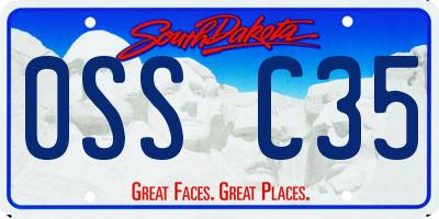 SD license plate 0SSC35