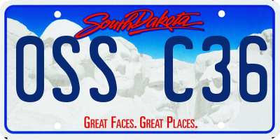 SD license plate 0SSC36