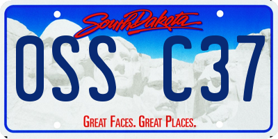 SD license plate 0SSC37