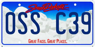 SD license plate 0SSC39