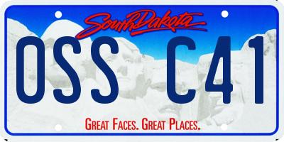 SD license plate 0SSC41