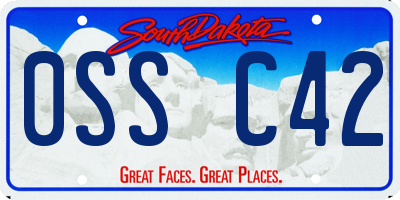 SD license plate 0SSC42