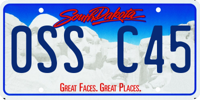 SD license plate 0SSC45