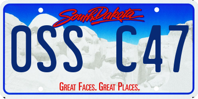 SD license plate 0SSC47