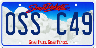 SD license plate 0SSC49