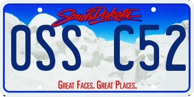 SD license plate 0SSC52