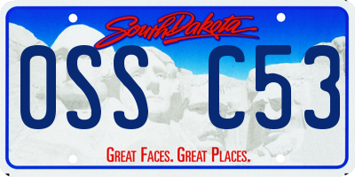 SD license plate 0SSC53