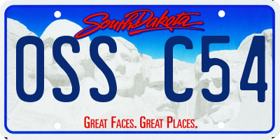 SD license plate 0SSC54