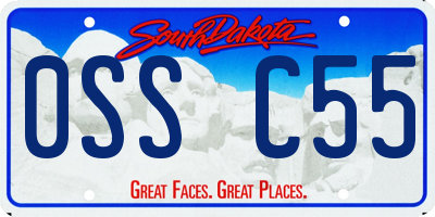 SD license plate 0SSC55