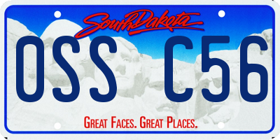 SD license plate 0SSC56