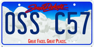 SD license plate 0SSC57