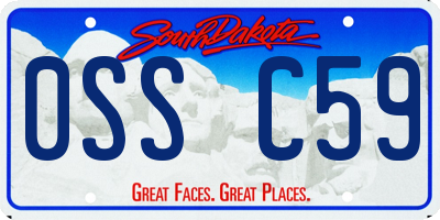 SD license plate 0SSC59