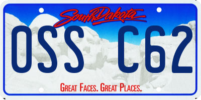 SD license plate 0SSC62