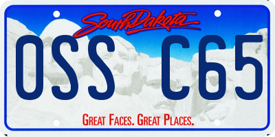 SD license plate 0SSC65