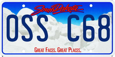 SD license plate 0SSC68