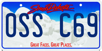 SD license plate 0SSC69