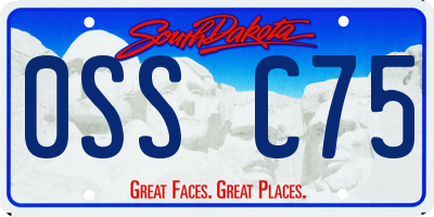 SD license plate 0SSC75