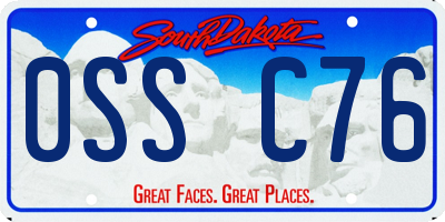 SD license plate 0SSC76