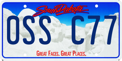 SD license plate 0SSC77