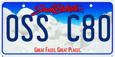 SD license plate 0SSC80