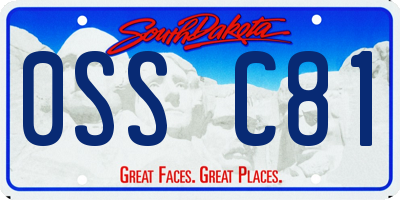 SD license plate 0SSC81