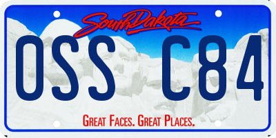 SD license plate 0SSC84