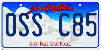 SD license plate 0SSC85
