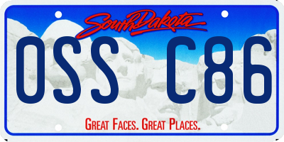 SD license plate 0SSC86