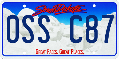 SD license plate 0SSC87