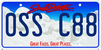 SD license plate 0SSC88