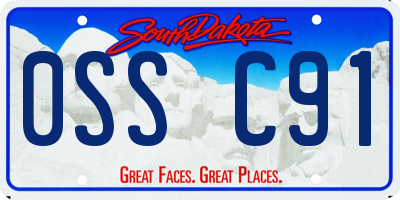 SD license plate 0SSC91