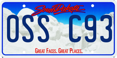 SD license plate 0SSC93