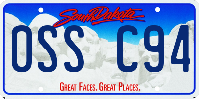 SD license plate 0SSC94