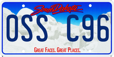 SD license plate 0SSC96