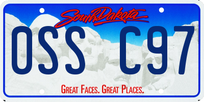 SD license plate 0SSC97