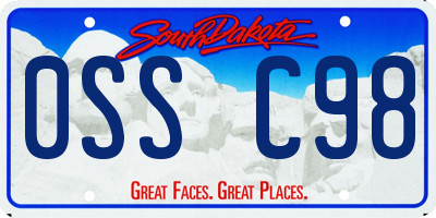 SD license plate 0SSC98