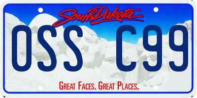 SD license plate 0SSC99