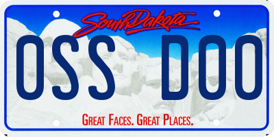 SD license plate 0SSD00