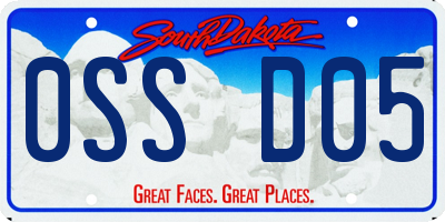 SD license plate 0SSD05