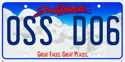 SD license plate 0SSD06