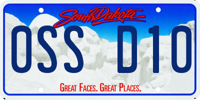 SD license plate 0SSD10