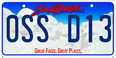 SD license plate 0SSD13