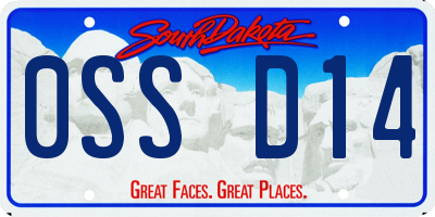 SD license plate 0SSD14