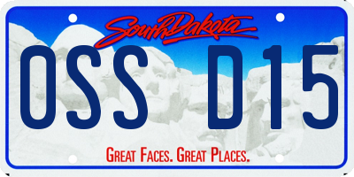 SD license plate 0SSD15