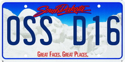 SD license plate 0SSD16